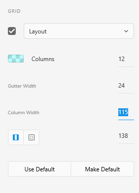 Setting up Adobe XD grids