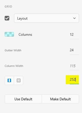 Setting up Adobe XD grids